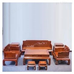 缅甸花梨 大果紫檀檀雕独板罗汉床沙发