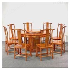 大果紫檀家具 缅甸花梨餐桌 红木圆餐桌1.38m