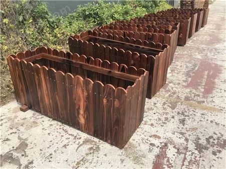 德晟园艺长方形防腐木花箱 正方形实木花盆 庭院种植箱