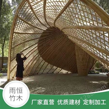 异形竹编建筑 竹长廊 景区竹艺景观定制 做工精良