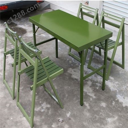 钢木质野营作业椅 野营折叠桌椅 04型会议折叠作业桌椅