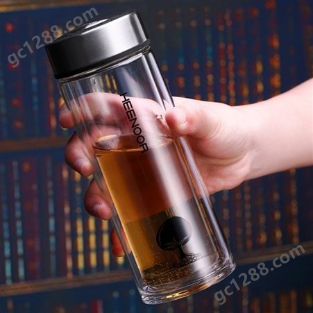 希诺双层玻璃杯XN-6602 玻璃杯批发定制 成都玻璃杯印字