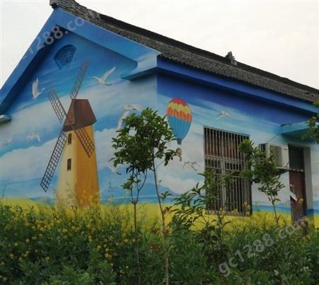 新农村墙体彩绘乡村改造氛围壁画互动3D画文化墙