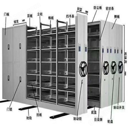 密集架 智能电动档案柜 钢制移动储存柜 尺寸可定制 诚轩