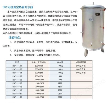 RGY-4蒸汽开水器 开水快 产品 楚雨源环保科技 容水量400kg