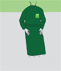 微护佳 耐酸碱围裙 绿色带袖防化大褂 分体 防护围裙
