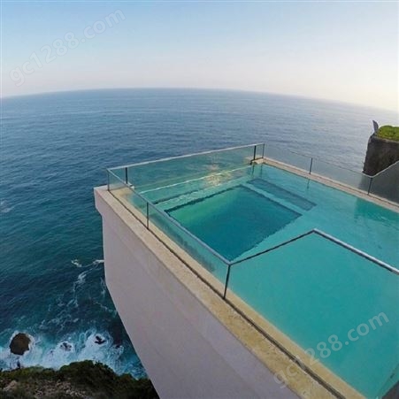 定制无边界泳池 大型亚克力泳池设计施工 专业悬空透明泳池
