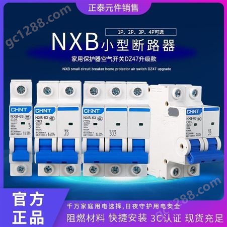 正泰专业代理家用空气开关NXB系列小型低压微断路器现货直发