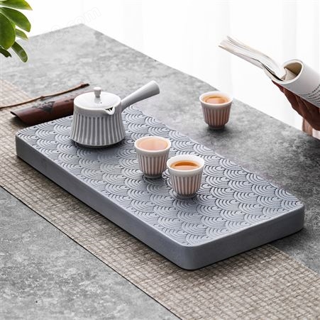 家用轻奢现代小型沥储水式茶 台功夫茶具岩板茶盘简约干泡台托