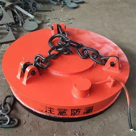 吸力大运行平稳钢丝绳起重机吊装配件圆形电磁吸盘冠华
