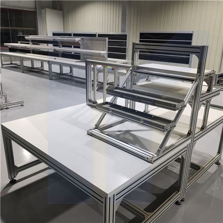 双边铝型材工作台 不锈钢车间检测台 组装培训工作桌 越海工业